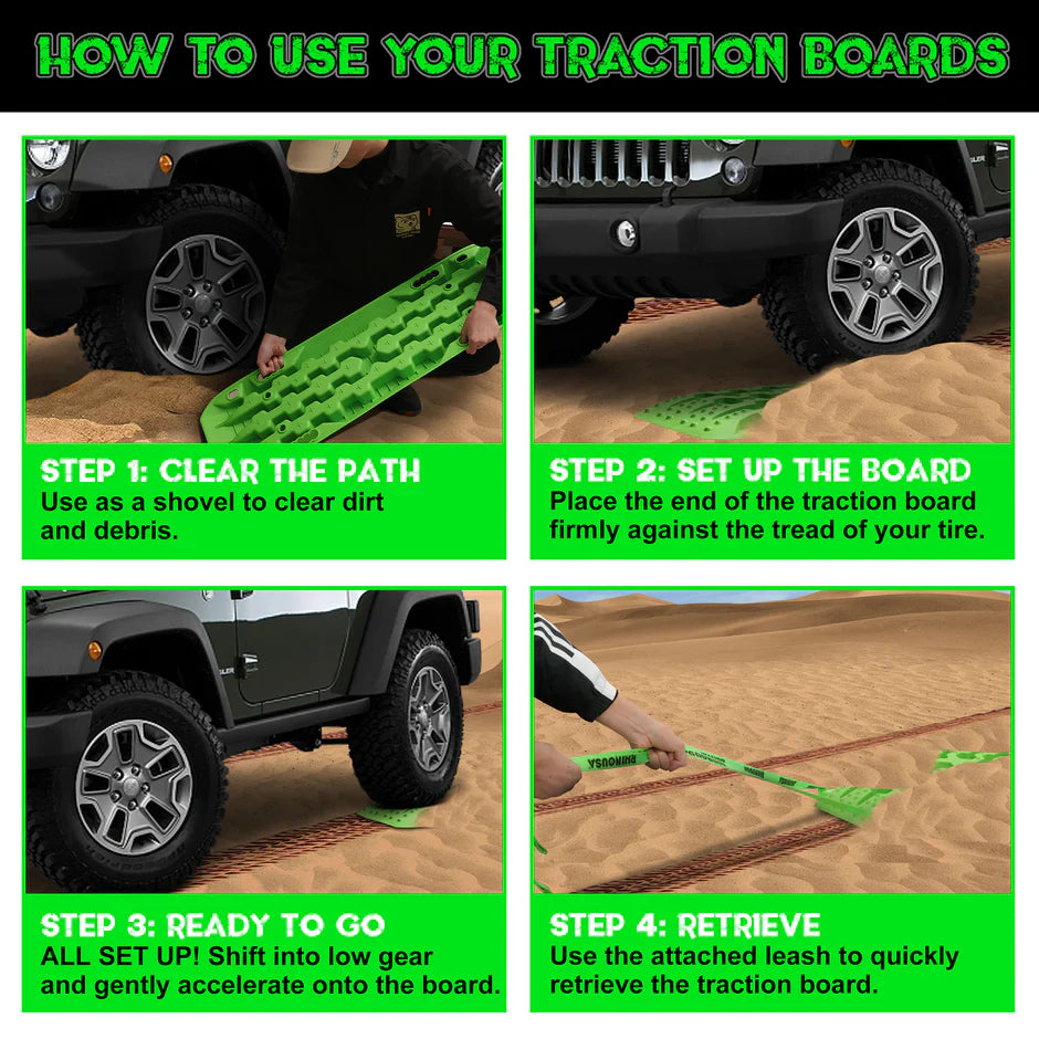 Rhino USA Recovery Traction Boards (Pair) β Heavy Duty Off-Road Self Recovery Kit