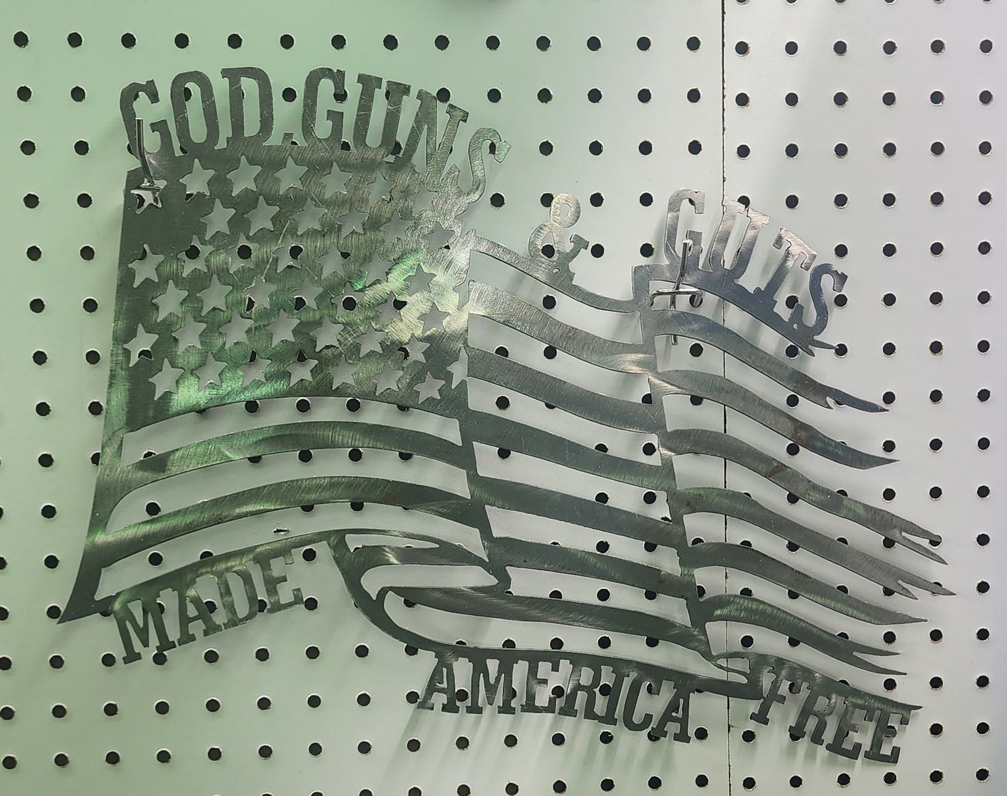 Metal Art - God & Guns Made America Free