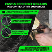 14-Piece Compact Tire Repair Kit