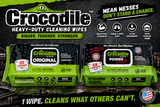 Crocodile Cloth Heavy-Duty Cleaning Wipes | Industrial Strength Shop & Garage Wipes