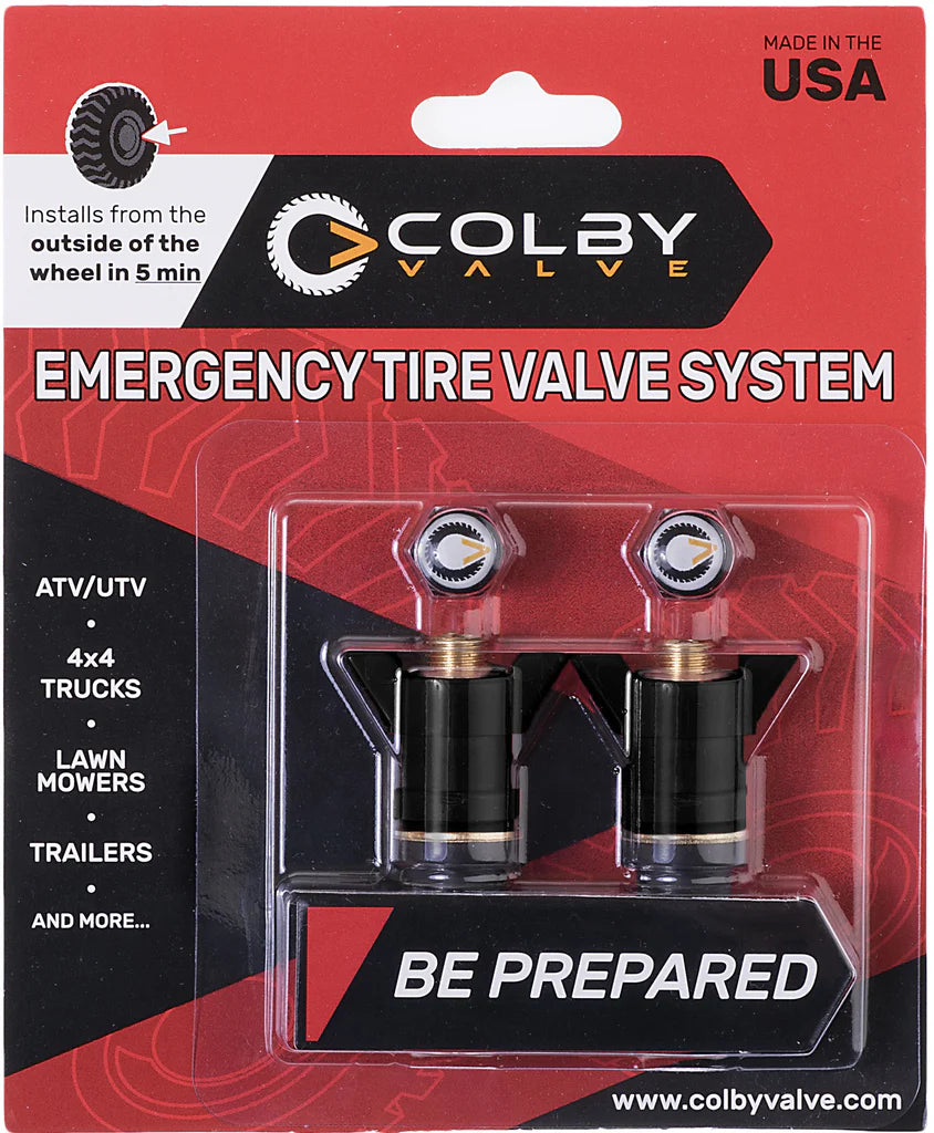 Colby Valve Emergency Tire Valve Stem Kit (2-Pack) – Quick Install Tubeless Repair for UTV, ATV, Jeep & Truck | No Tire Removal Needed