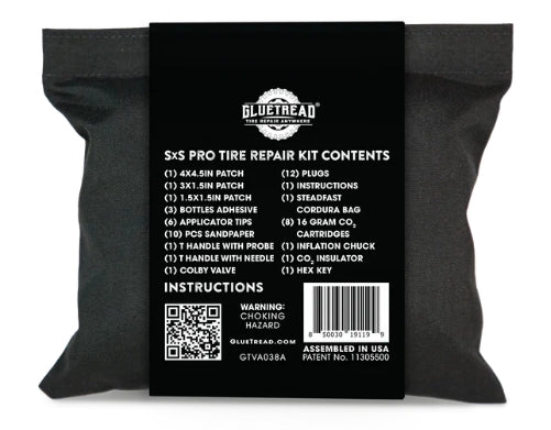 GlueTread SxS Pro Tire Repair Kit | UTV Sidewall, Plug & Valve Stem Trail Repair Kit
