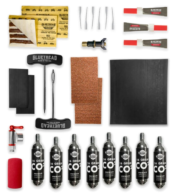 GlueTread SxS Pro Tire Repair Kit | UTV Sidewall, Plug & Valve Stem Trail Repair Kit