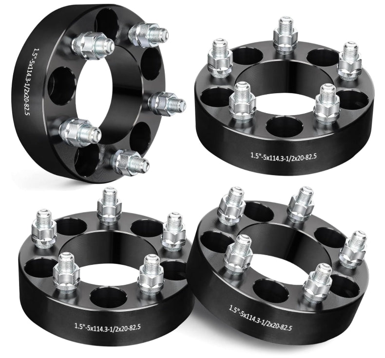 EVIL ENERGY 1.5” Wheel Spacers | 5x114.3 / 5x4.5 | 1/2”-20 Studs | 82.5mm Bore | Set of 4