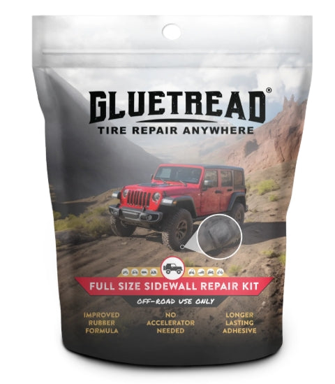 GlueTread Full Size Tire Repair Kit – Sidewall & Tread Repair System for UTV, ATV, Jeep & Truck | Off-Road Emergency Patch Kit