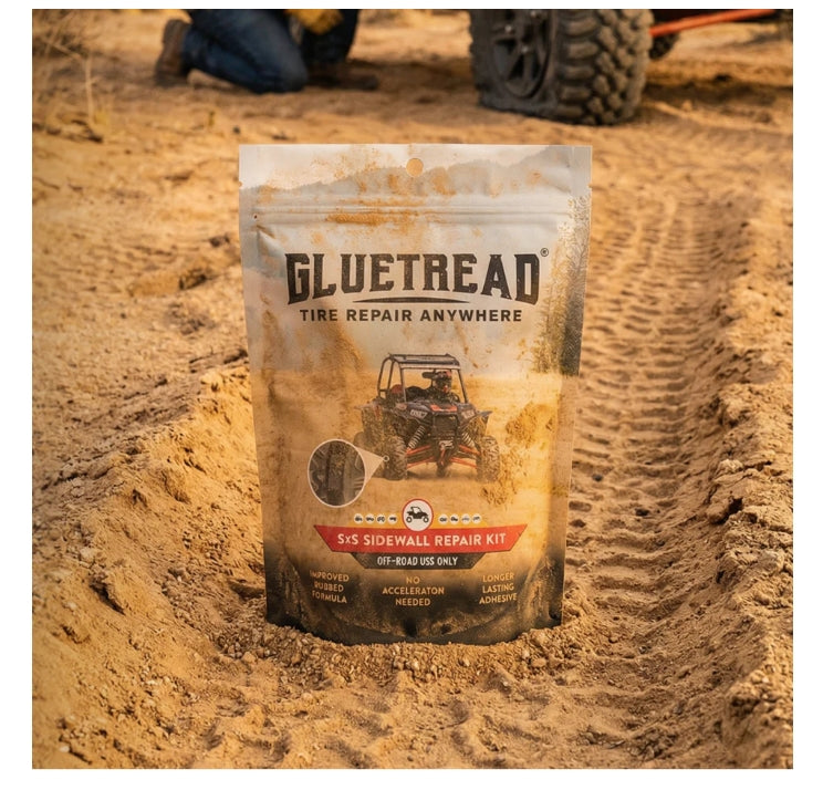 GlueTread SXS Sidewall Repair Kit – UTV Tire Sidewall Patch Kit | No Tire Removal Needed | Trail-Ready Emergency Repair