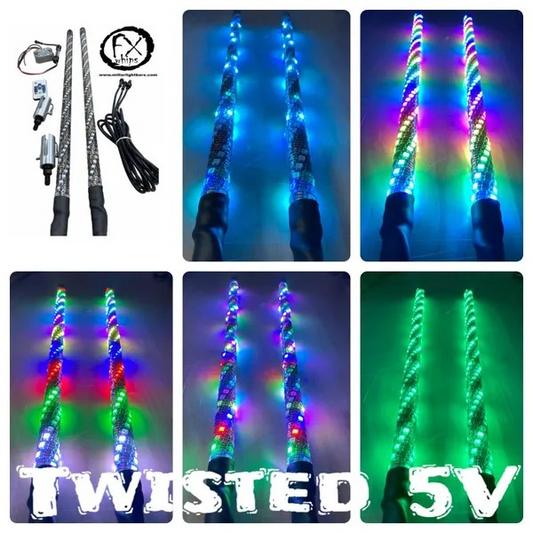 LED Whips: Pair - 5v Twisted