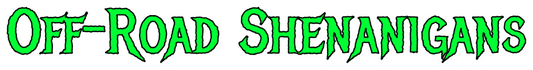 Off-Road Shenanigans Die-Cut Sticker – Fluorescent Green Logo (10.9” x 1.4”)