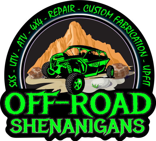 Off-Road Shenanigans Logo Die-Cut Sticker – Full Graphic (5.8” x 5.2”)