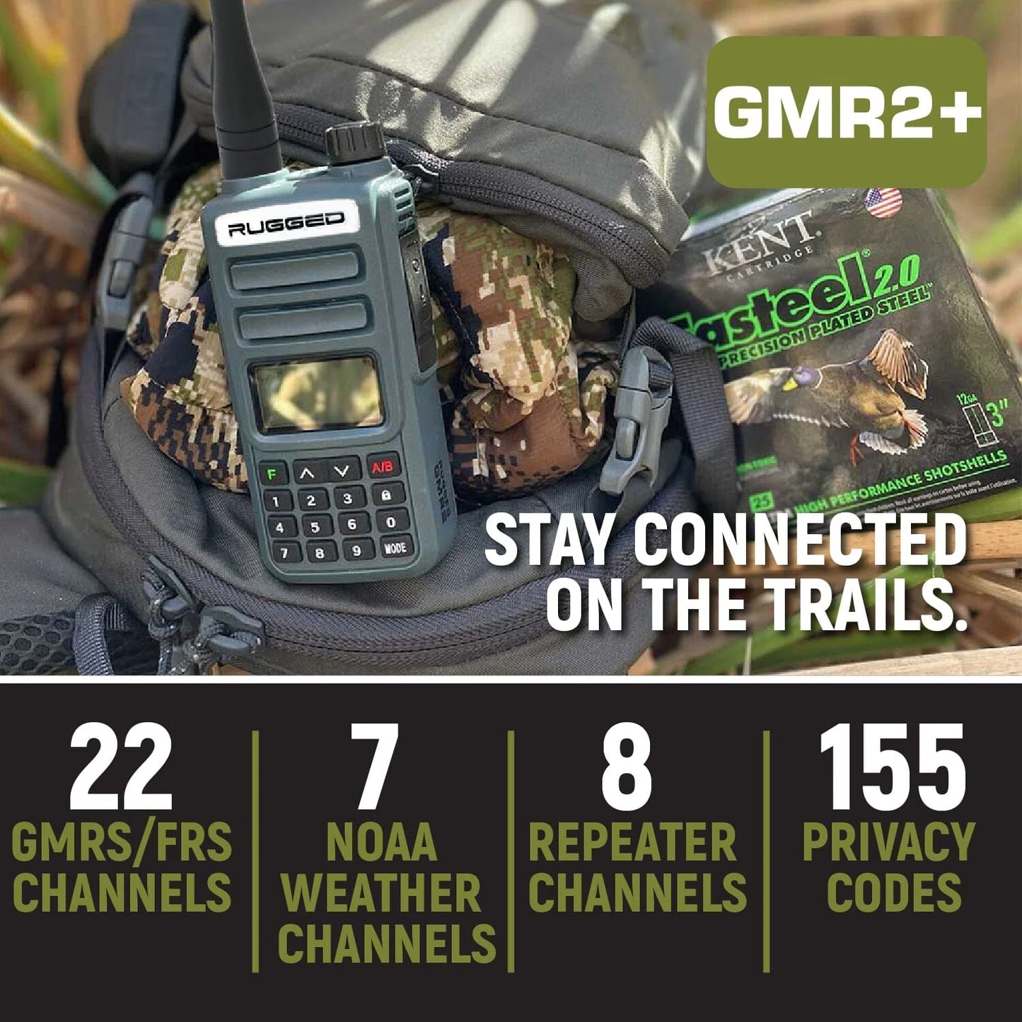 Rugged GMR2 Plus - GMRS / FRS Two Way Handheld Radio