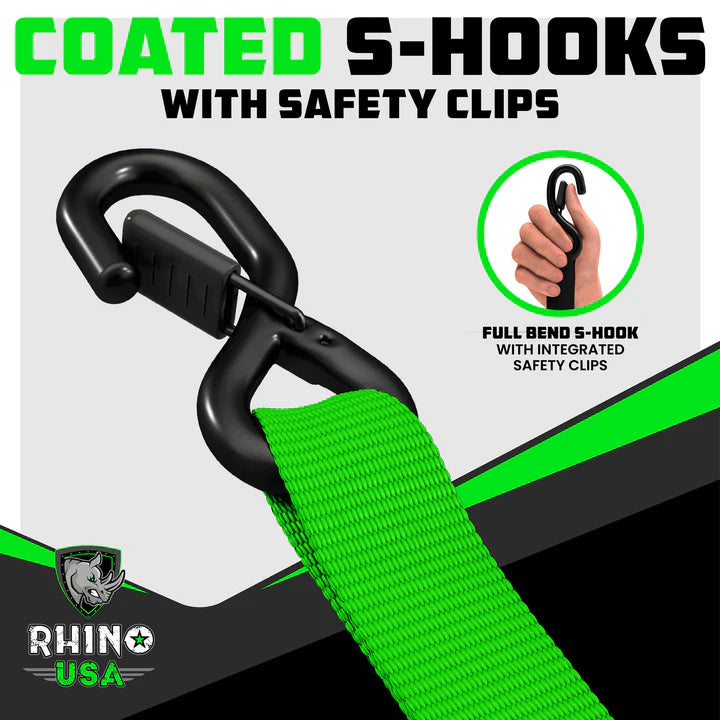 1.6" x 8' HD Ratchet Tie-Down Set (2-Pack)